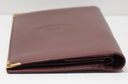 Cartier Long Folding Wallet Burgundy Leather  "Double C" Logo in Boston