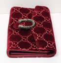 Gucci Dionysus Velvet GG Monogram Chain Wallet Red in Boston
