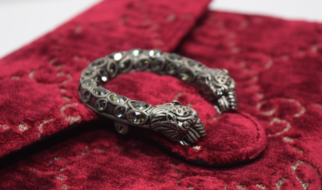 Gucci Dionysus Velvet GG Monogram Chain Wallet Red #10