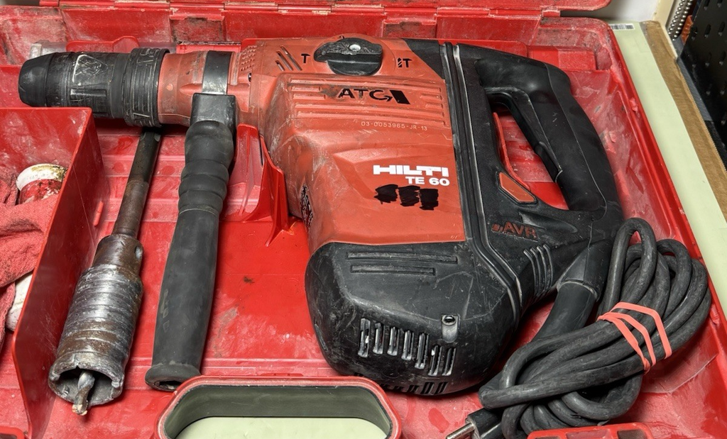 Hilti TE 60-ATC/AVR Rotary Hammer Drill Heavy Duty Tool W/ Case, Manual & Bits #2