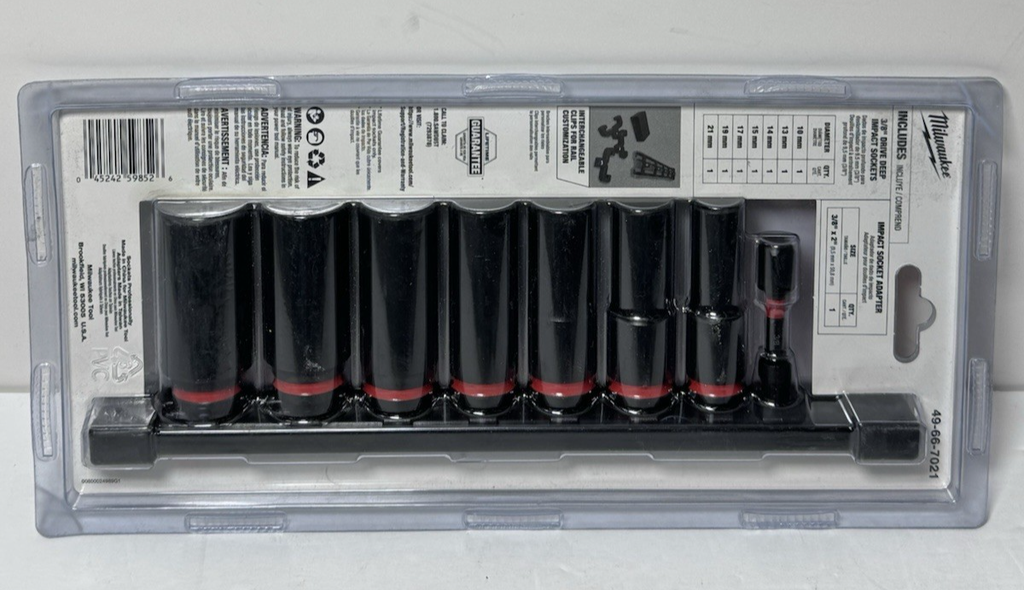 Milwaukee 49-66-7021 8PC SHOCKWAVE  Impact Duty 3/8" Drive Metric Deep - 8 Piece #1
