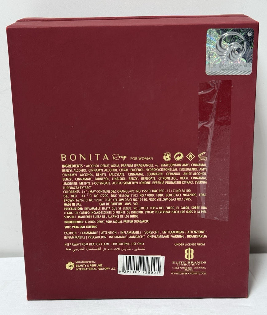 Le Falcone Bonita Pour Femme Rouge EDP Spray 100 ML/3.4 OZ Super Rich #1