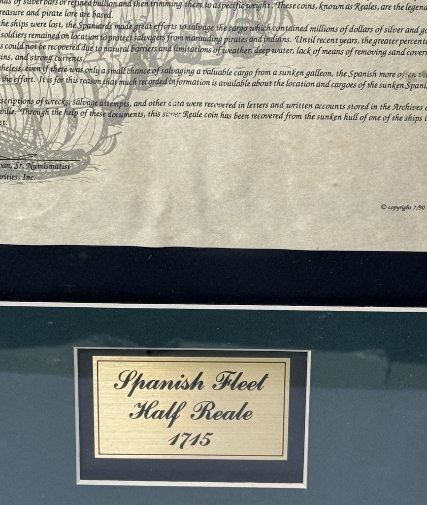 Spanish Fleet / Pillar Reale (1715 Fleet) Half Reale Coin #1