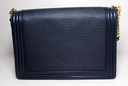 Chanel Boy Flap Bag Cube Embossed Lambskin Large - Blue purchase