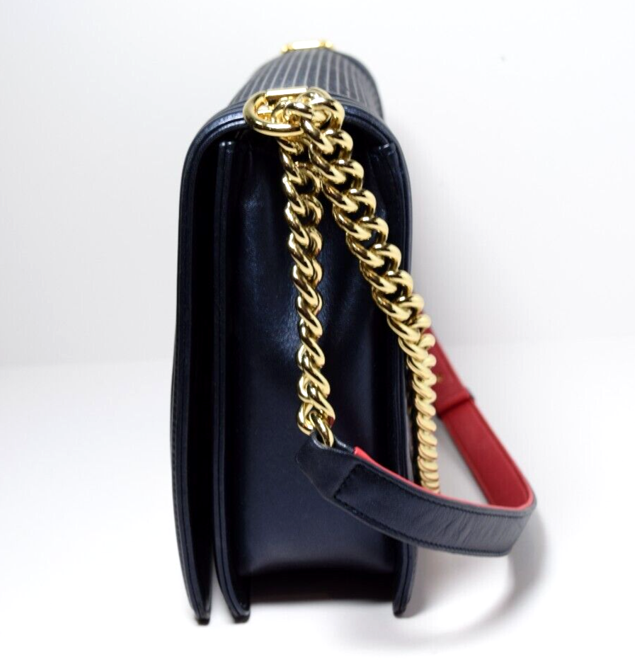 Chanel Boy Flap Bag Cube Embossed Lambskin Large - Blue #7