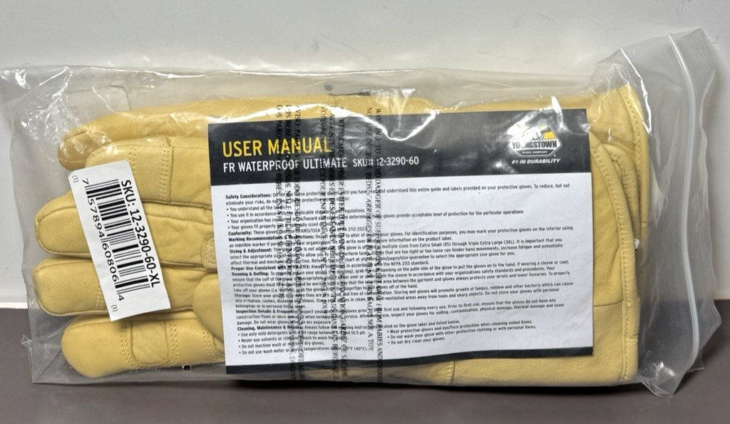 Youngstown Glove Co FR Ultimate WP Utility Glove, Light Tan, XL, 1 PR #2