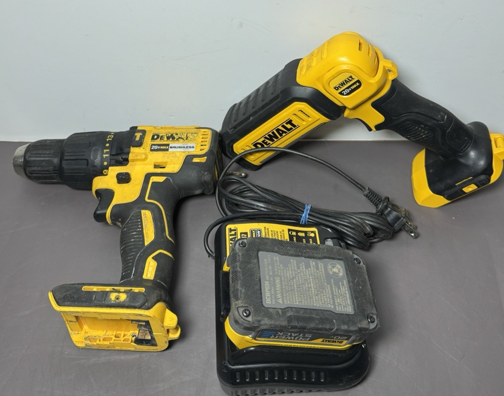 Dewalt 20V MAX LED Hand Light DCL050+DCD778  1/2'' Hammer Drill w/batt7charger #1