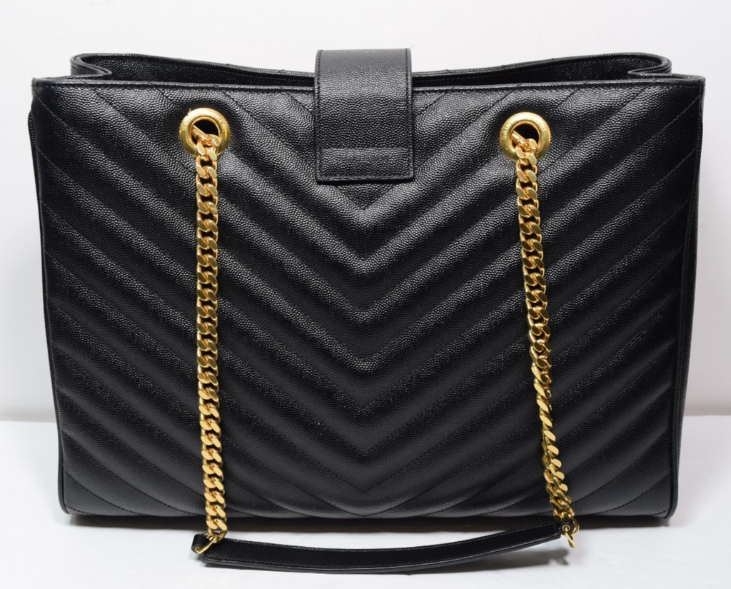 Saint Laurent Classic Monogram Shopper Matelassé Chevron Leather Large #8