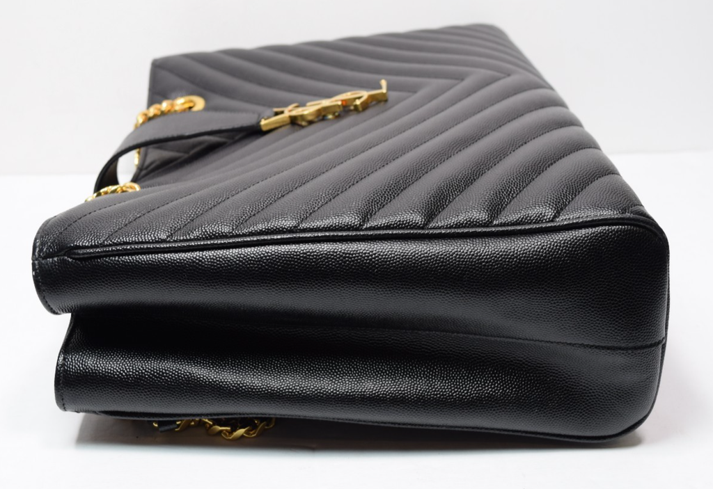 Saint Laurent Classic Monogram Shopper Matelassé Chevron Leather Large #9
