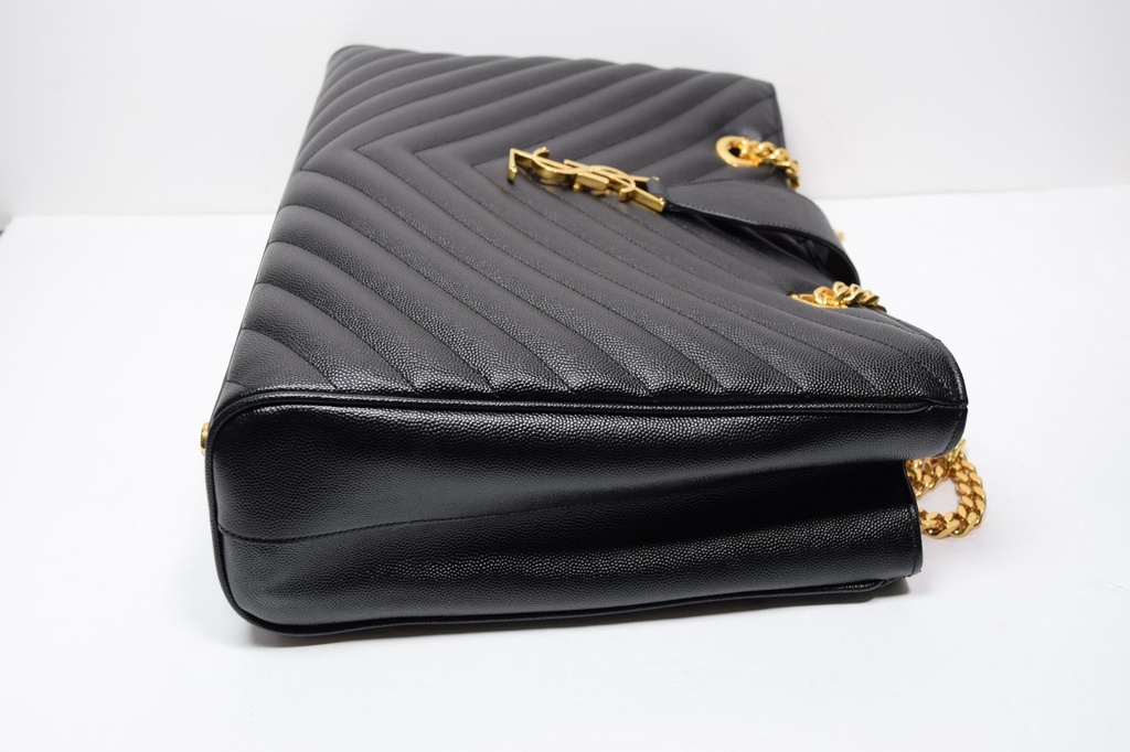 Saint Laurent Classic Monogram Shopper Matelassé Chevron Leather Large #10