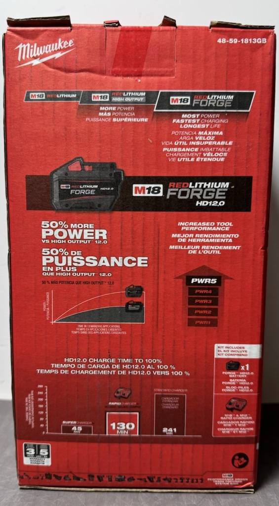 Milwaukee 48-59-1813GB M18 REDLITHIUM FORGE HD12.0 Starter Kit- New #2