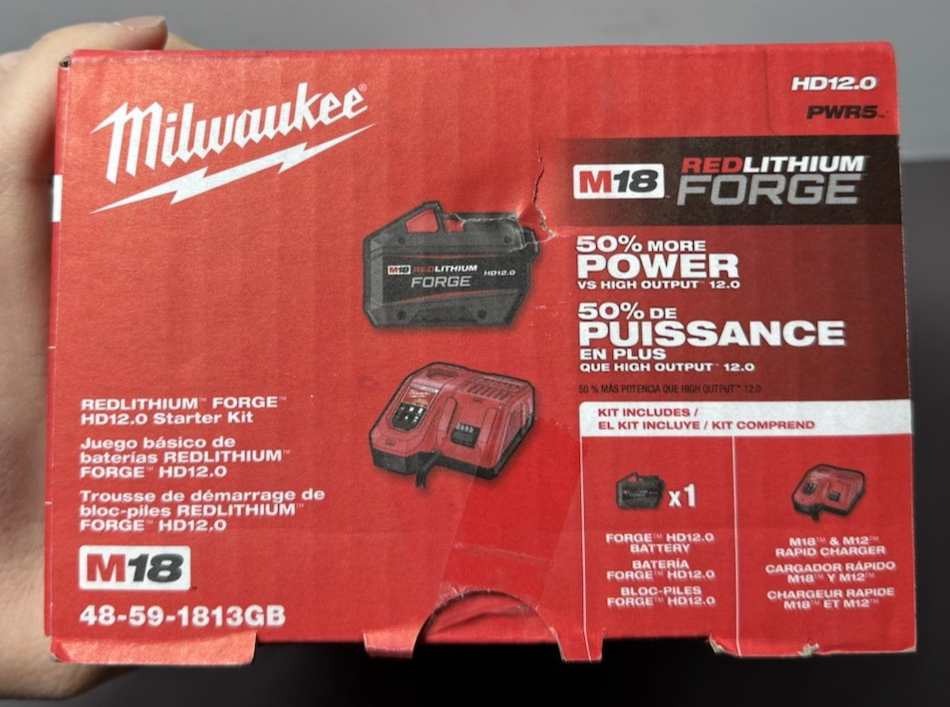 Milwaukee 48-59-1813GB M18 REDLITHIUM FORGE HD12.0 Starter Kit- New #4