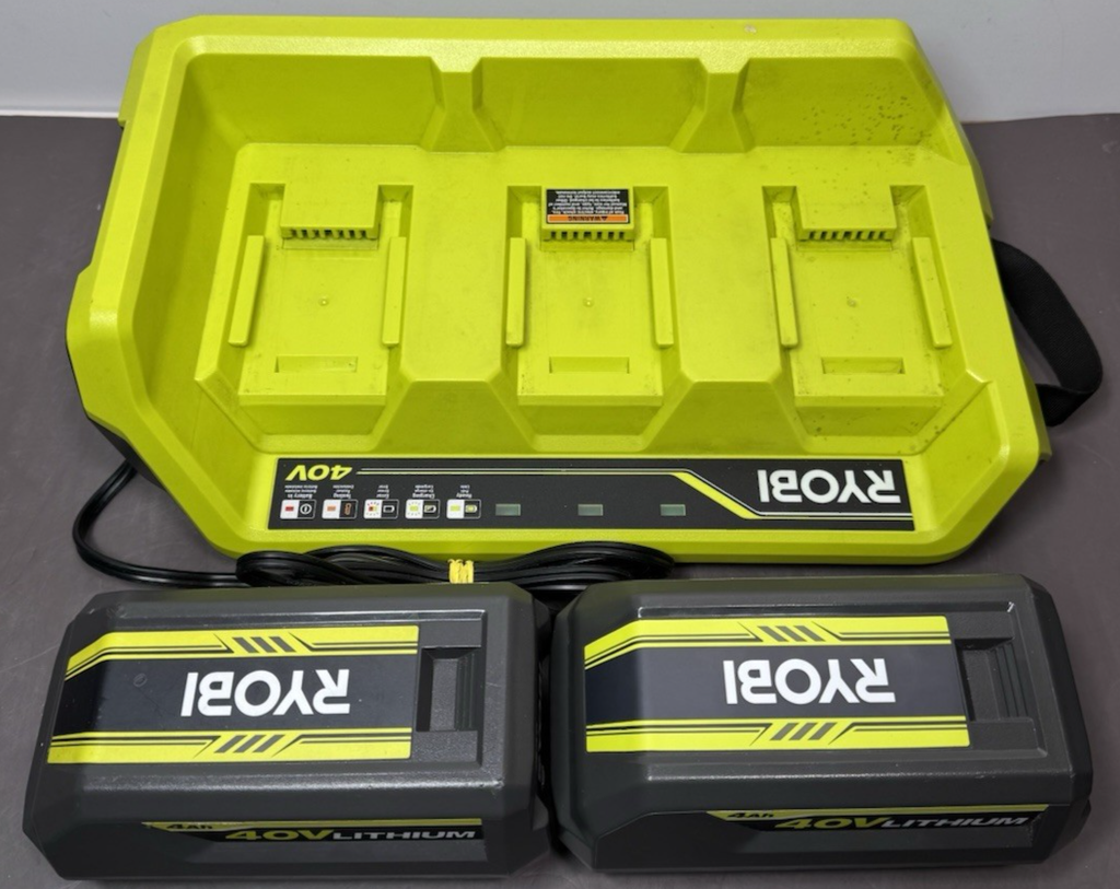 Ryobi OP407VNM 40V Lithium-Ion 3-Port Charger with 2 x Battery 4Ah #2