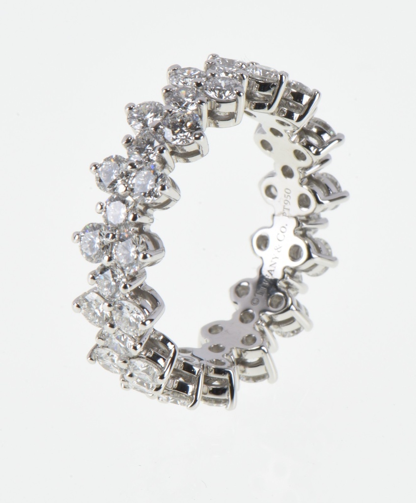Tiffany & Co Aria Eternity Band PT950 ~2.70CTW 45 Diamonds Sz 6.5 Box + Service #4