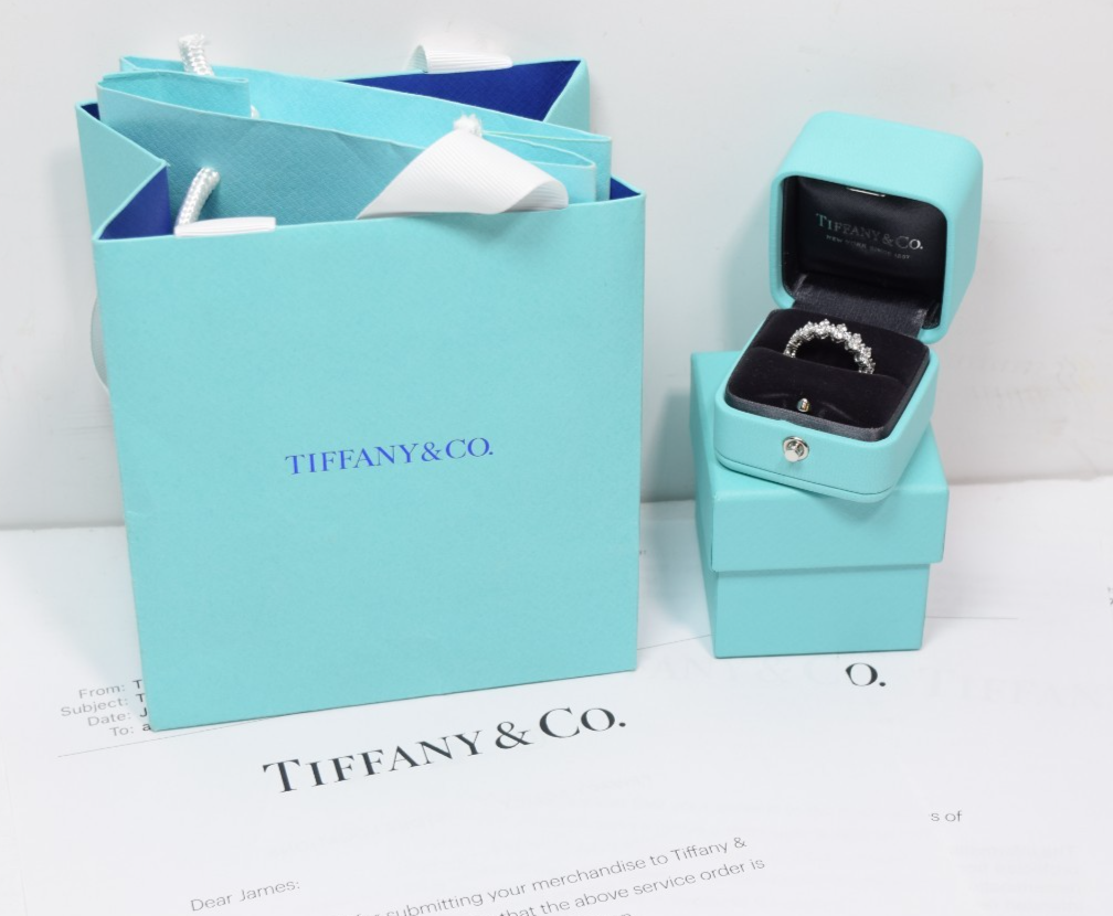 Tiffany & Co Aria Eternity Band PT950 ~2.70CTW 45 Diamonds Sz 6.5 Box + Service #5