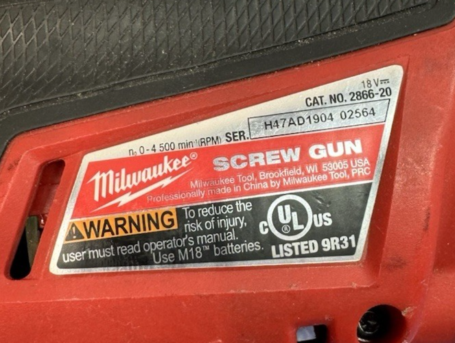 Milwaukee Drywall Screw Gun /Hammer/Impact 2866-20 2904-20 2853-20 + 6.0AH Batt #2