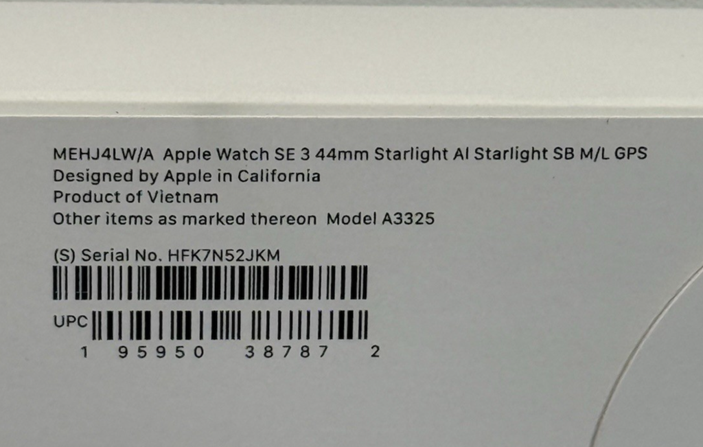 Apple Watch SE 3 GPS 44mm Starlight Aluminum  Sport Band M/L-Factory Sealed #3