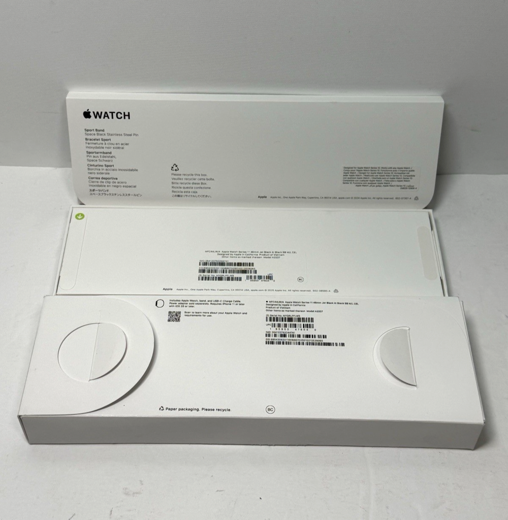 Apple Watch Series 11 46MM Jet Black Aluminum w/Aftermarket Band-Unlocked #7