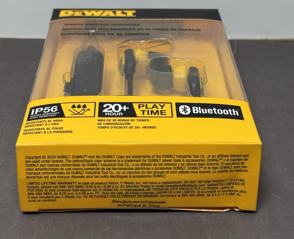 DeWalt Jobsite Wireless Earphones (DW3) Bluetooth -DXMA1909935-New #2