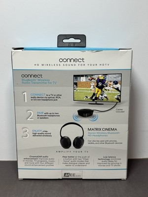 MEE Audio Connect Wireless Over-Ear Bluetooth Headphones Black-New #1