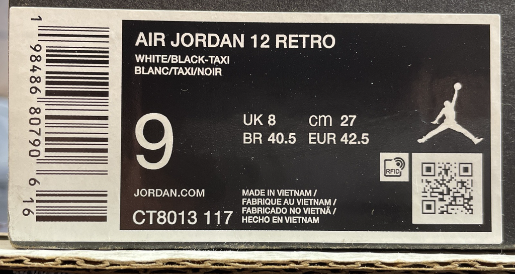 Men's Size 9 - Air Jordan 12 Retro 2025 Taxi W/Certificate of Authenticity #8