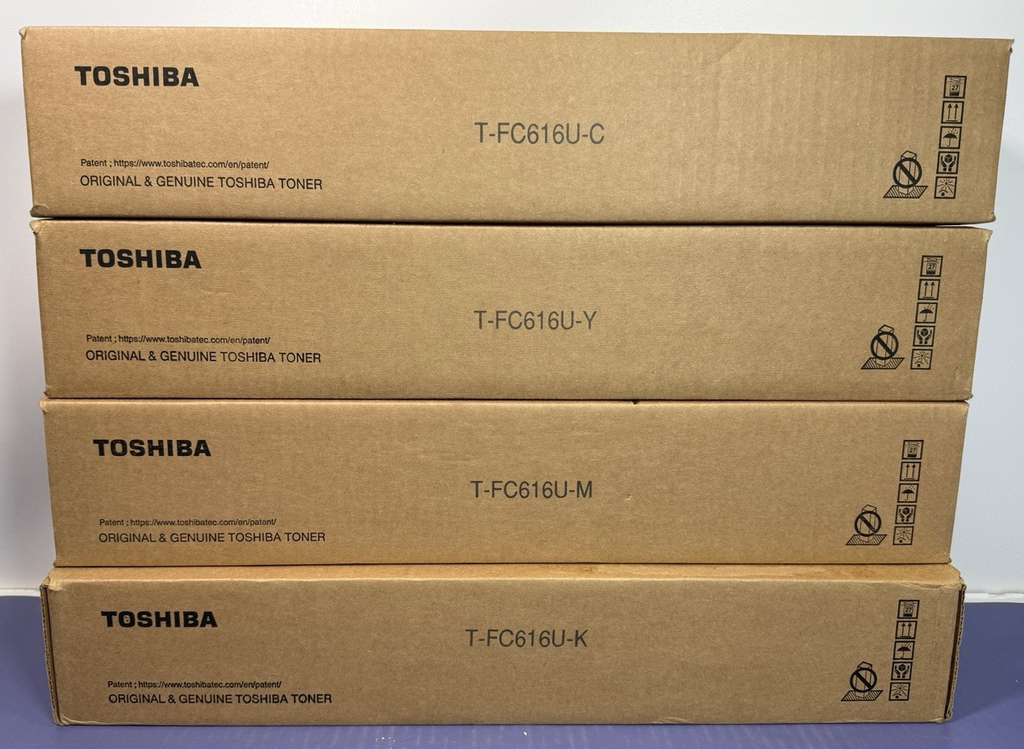 Genuine Toshiba T-FC616U CMYK Set T-FC616U-K T-FC616U-C T-FC616U-M T-FC616U-Y #1