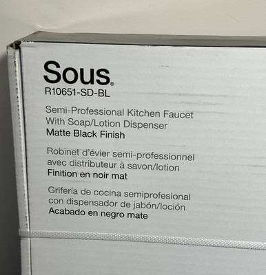 Kohler Sous Pro Faucet  Matte Black Finish With Soap Dispenser R10651-SD-BL NEW #2