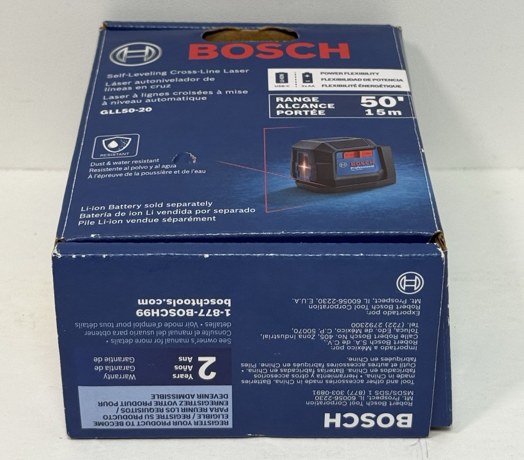 Bosch GLL50-20 50ft Range Self Leveling Cross Line Laser- Open Box #2