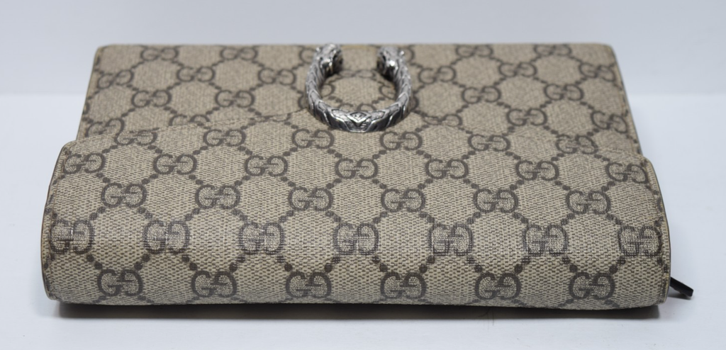 Gucci Dionysus GG Supreme Wallet On Chain Beige Tiger Head Crossbody #8