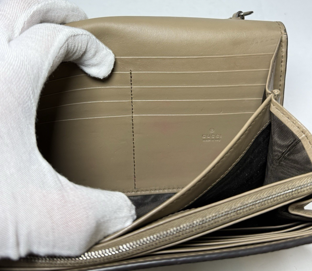 Gucci Dionysus GG Supreme Wallet On Chain Beige Tiger Head Crossbody #12