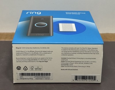 Ring Video Doorbell Wired + Chime Bundle 1080p HD Security Camera -New Sealed #2