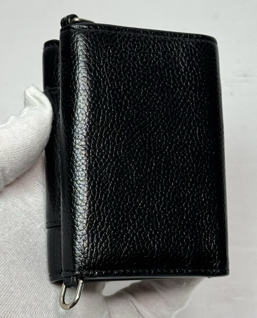 Balenciaga B Logo Mini Wallet On Chain Black Leather #7