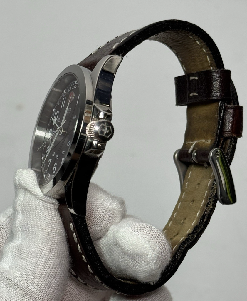 Victorinox Swiss Army Watch w/ Black Face & Brown Leather Strap 24798-40mm #4