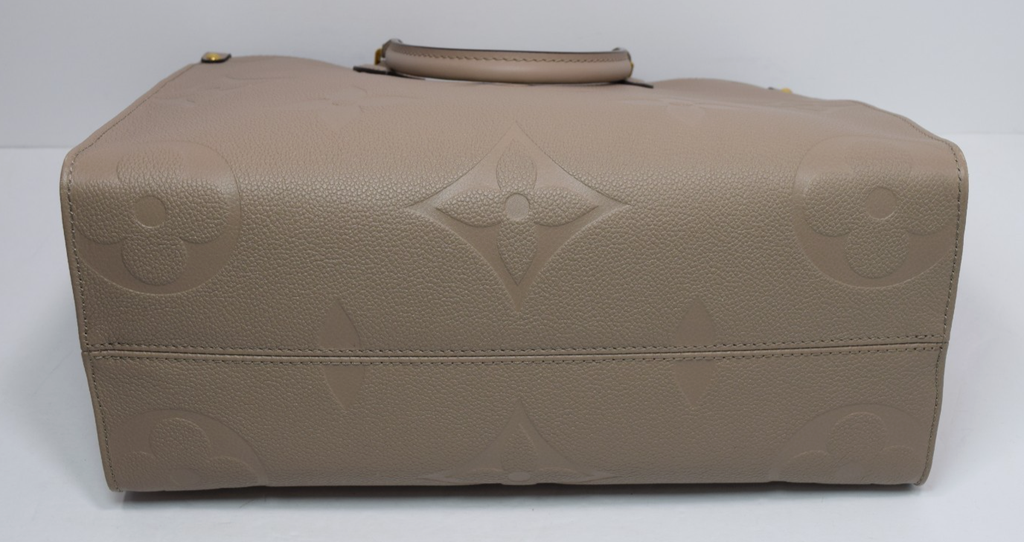 LV OnTheGo MM Bicolor Monogram Empreinte Leather M45607 Turtledove color #9