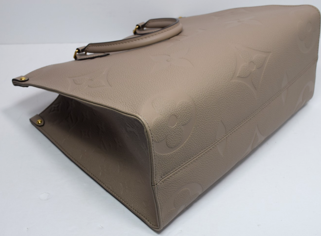 LV OnTheGo MM Bicolor Monogram Empreinte Leather M45607 Turtledove color #10