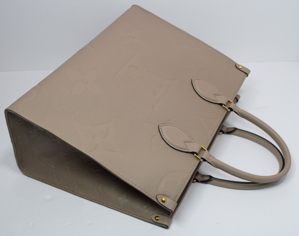 LV OnTheGo MM Bicolor Monogram Empreinte Leather M45607 Turtledove color #12