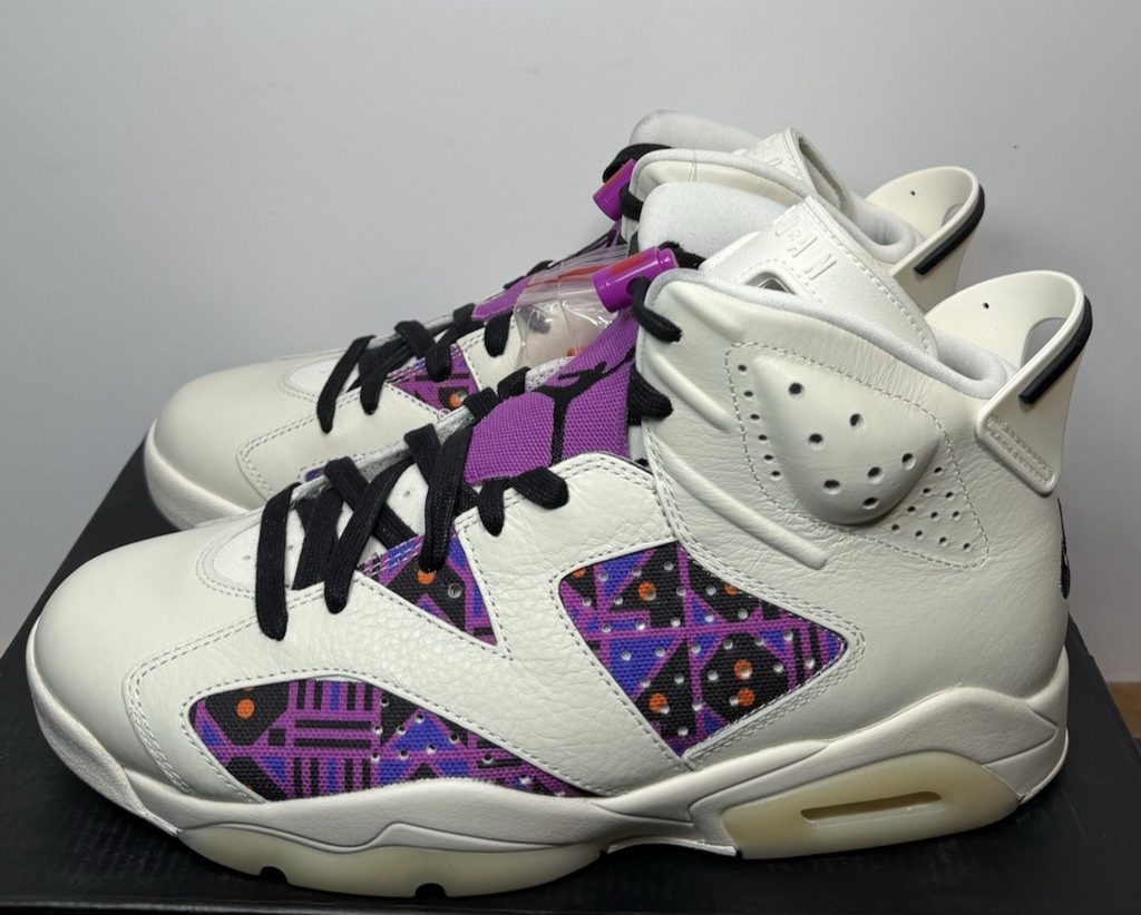 Nike Air Jordan 6 Retro Quai 54 Sail Black Purple CZ4152-101 Men's Size 10 -NIB #2