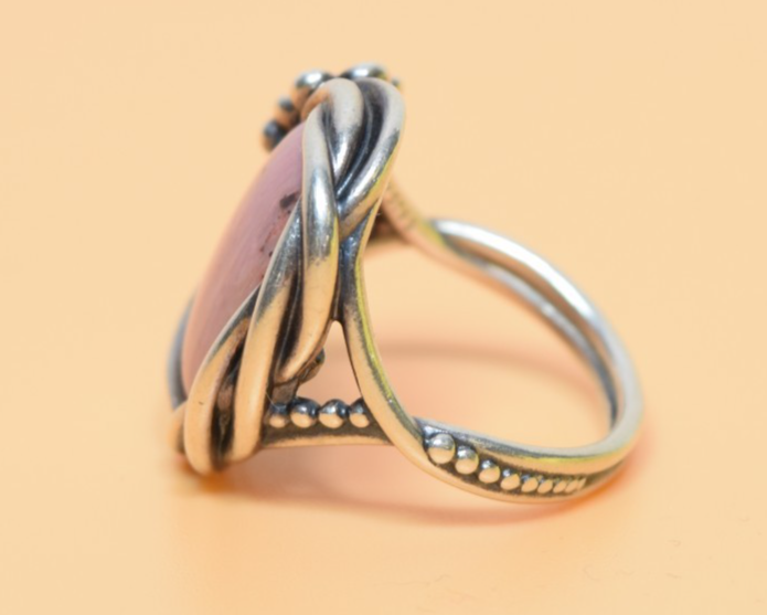 PANDORA ALE 925 Sterling Silver Pink Rhodolite Wanda's Garden 190847RNI Size 8 #2