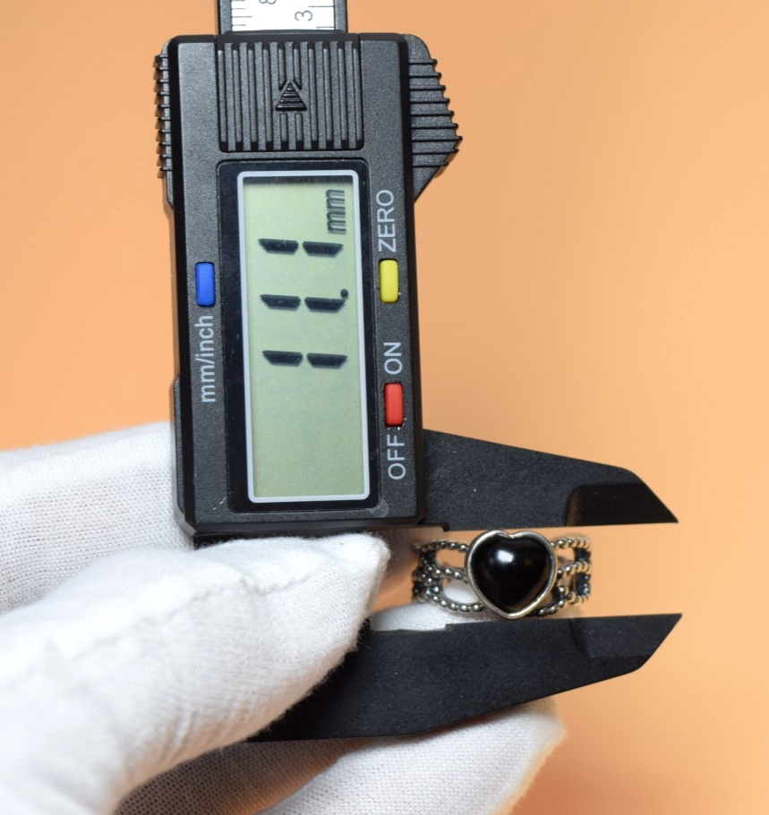 Pandora ALE 925 Mi Amor Black Onyx Heart Sterling Silver Band Ring SIZE 8 #9