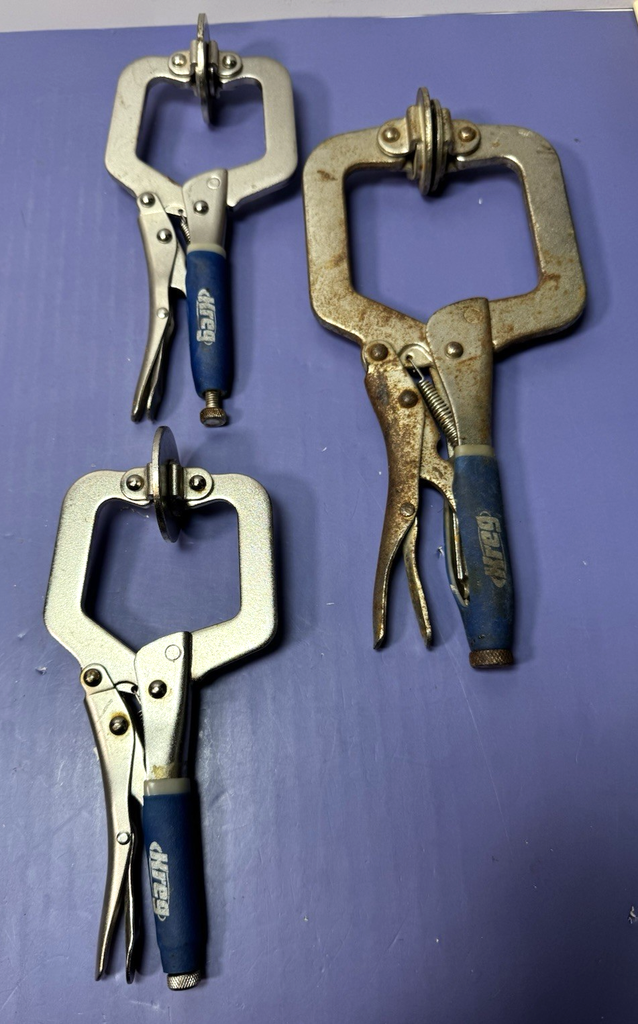 SET OF 6 Kreg Clamp C-Clamp Locking Pliers Lot (6 Pc) Mixed Sizes Welding Set #2
