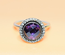 Pandora Sterling Silver Purple Brilliant Legacy Ring Size: 7 buy