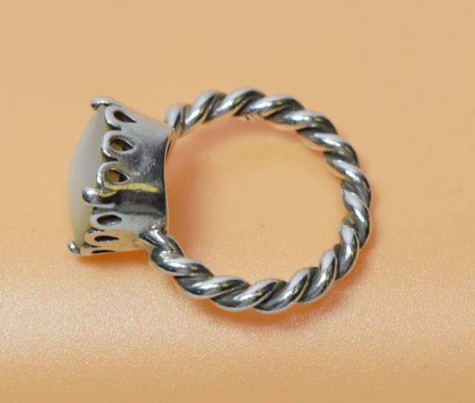 Pandora Sterling Silver Elegant Sincerity Mother of Pearl Ring SZ 6 #3