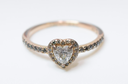 PANDORA 14k Gold Plated Pave Elevated Heart Ring 168421C01 -SIZE 9 used