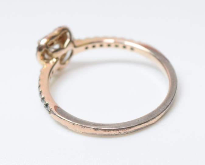PANDORA 14k Gold Plated Pave Elevated Heart Ring 168421C01 -SIZE 9 #2