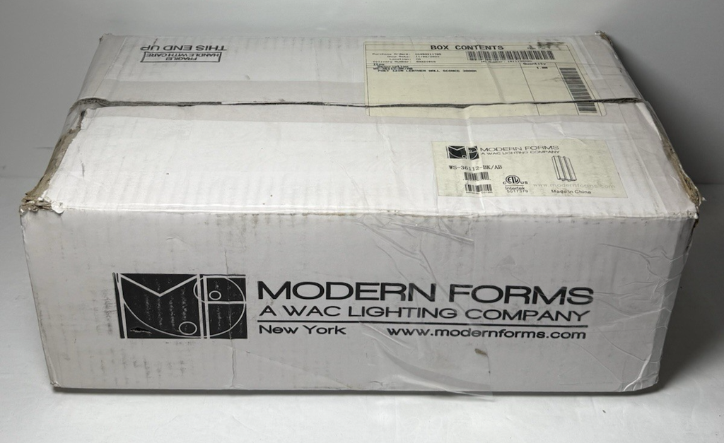 Modern Forms Lighting WS-36112-BK/AB 12'' 3000K Black &Aged Brass Wall Sconce #5