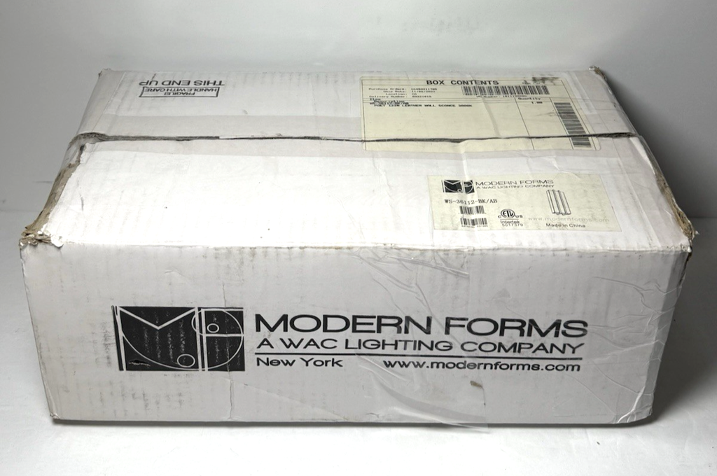 Modern Forms Lighting WS-36112-BK/AB 12'' 3000K Black &Aged Brass Wall Sconce #1