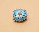 Pandora Blue Daisy Flower Charm Sterling Silver used