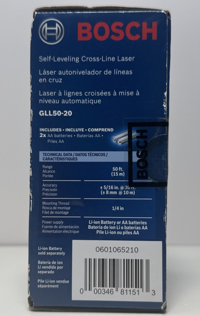 Bosch GLL50-20 50ft Range Self Leveling Cross Line Laser-New Sealed #1