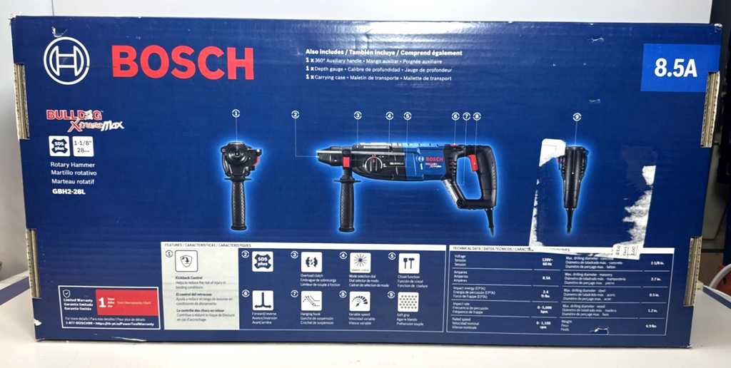 Bosch GBH2-28L Bulldog Xtreme Max Rotary Hammer -Brand New #3