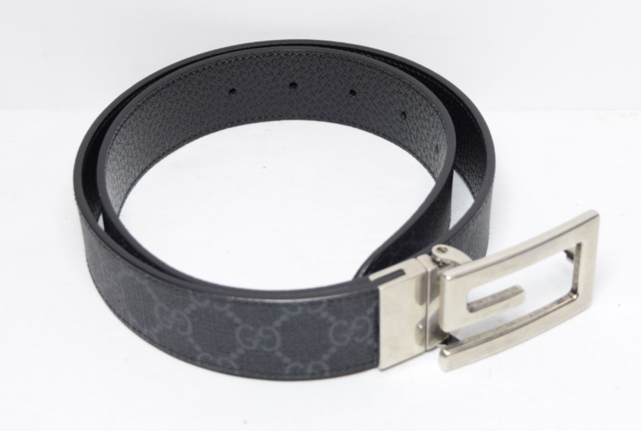 Gucci GG Supreme Reversible Leather Belt 626974 K9GSN Size 80/32 Black #2